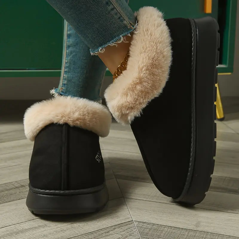 Fodrade Vinterstövlar Dam Plysch Design för Kallt Väder-5