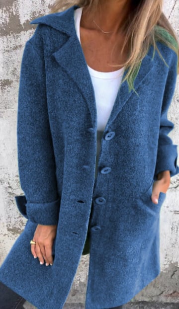Dam Blazer Klassisk Design Andningsbart Tyg Med Fickor 12