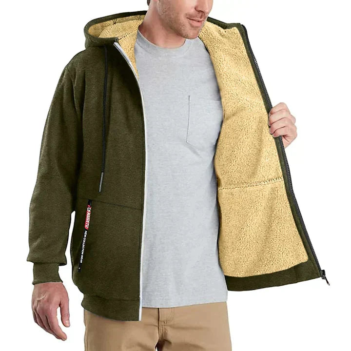 Herrar Huvtröja Dragkedja Fleece Polyester-5