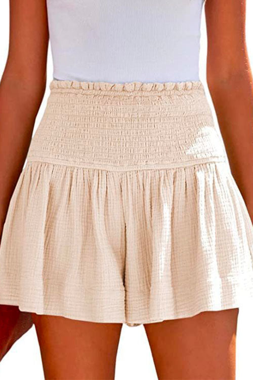 Dam Shorts Bred Ben Elastiska Bomull Polyester Monokroma-5