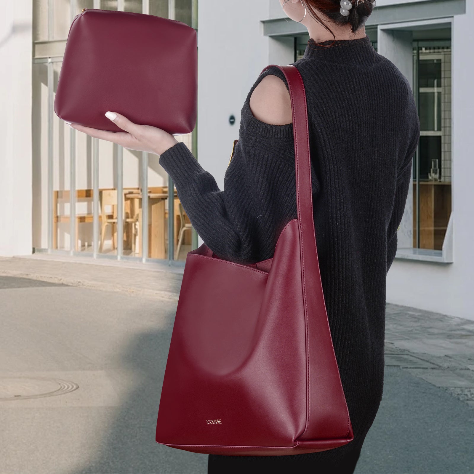 Dam Hinkväska Modern PU-läder Rymlig Design-2