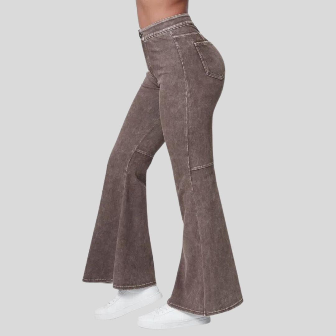 Damjeans Hög Midja Super Flare Stretch Denim-3