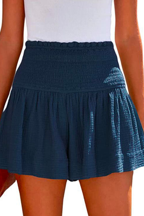 Dam Shorts Bred Ben Elastiska Bomull Polyester Monokroma-6