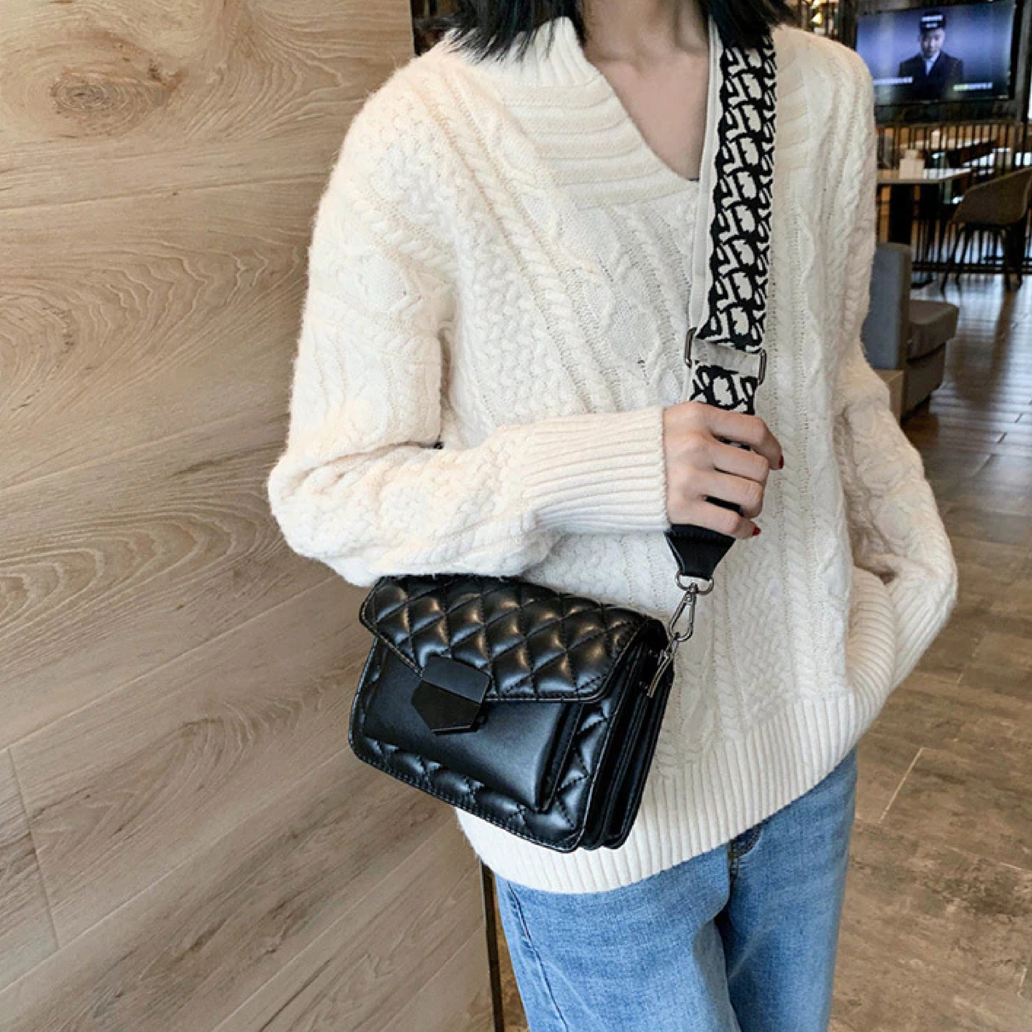 Dam Handväska Stor Elegant Multifunktionell Syntetisk Läder-5