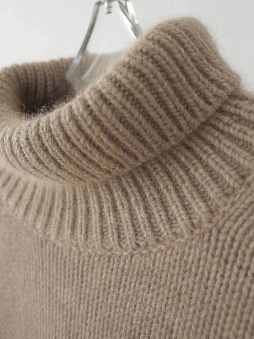 Kvinnors Turtleneck Tröja Överdimensionerad Polyester 3