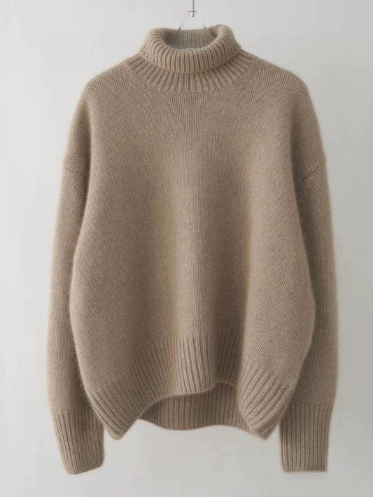 Kvinnors Turtleneck Tröja Överdimensionerad Polyester 1