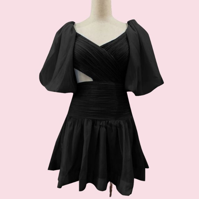 Variant image for Dam Miniklänning Puffärmar Organza Elegant Silhuett-15