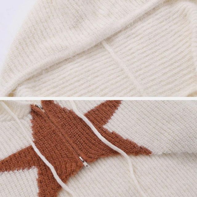 Dam Knickhoodie Kort Passform Stjärnmönster Polyester 5