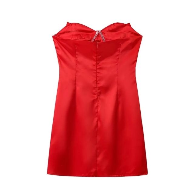 Dam Miniklänning Med Slinga Front Polyester Elegant Smal Silhuett-5