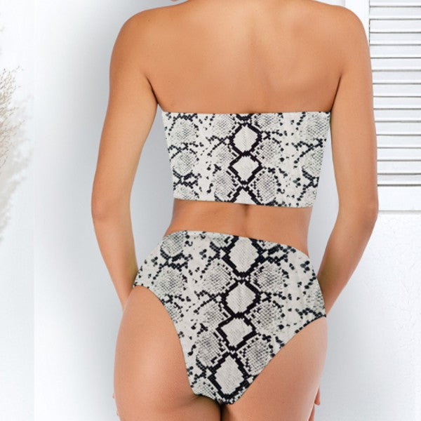 Baddräkt Dam Blommig Design med Rörchen Snabbtorkande Material-2