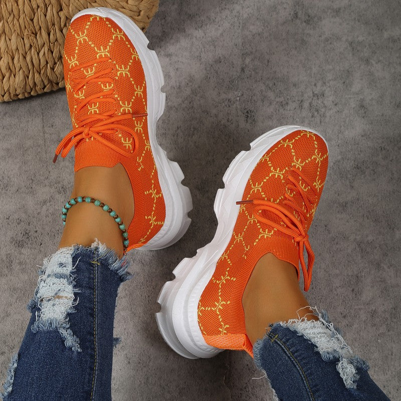 Dam Sneakers Casual Andningsbar Mesh Komfortabel Design-2