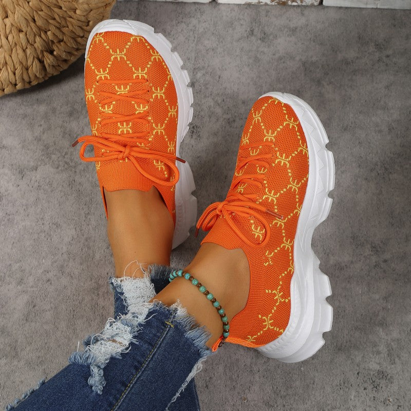 Dam Sneakers Casual Andningsbar Mesh Komfortabel Design-3