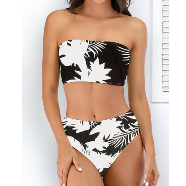 Baddräkt Dam Blommig Design med Rörchen Snabbtorkande Material-3
