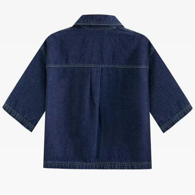 Dam Jeansjacka Klassisk Denim med Framfickor 100% Bomull 3
