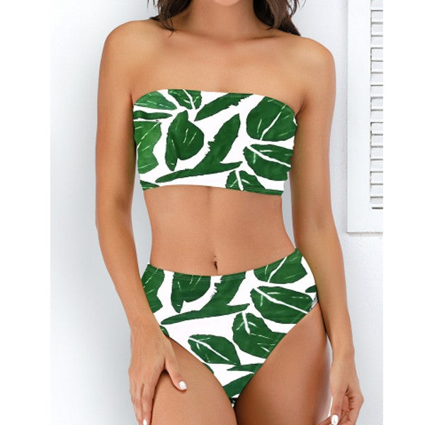 Baddräkt Dam Blommig Design med Rörchen Snabbtorkande Material-5