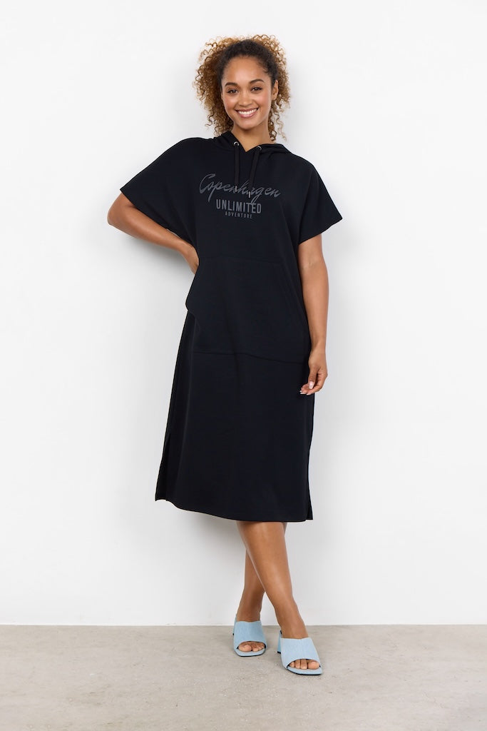 Dam Svettklänning Med Huva Avslappnad Modal Polyester 3