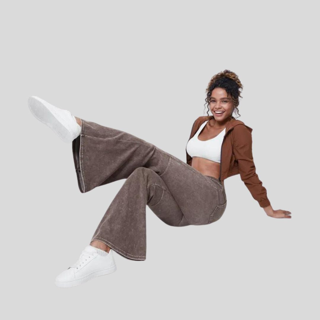 Damjeans Hög Midja Super Flare Stretch Denim-2