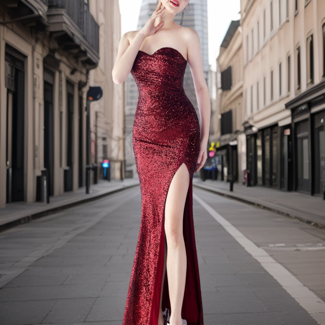 Variant image for Dam Aftonklänning Lång Glänsande Design Högkvalitativa Tyger-26