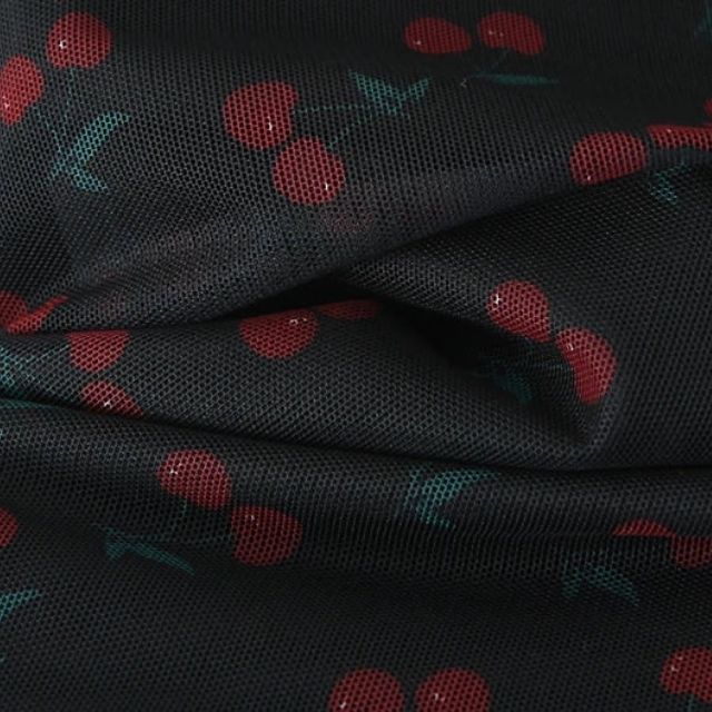 Dam A-Linje Midirock Blommönster Spetsdetaljer Polyester-6