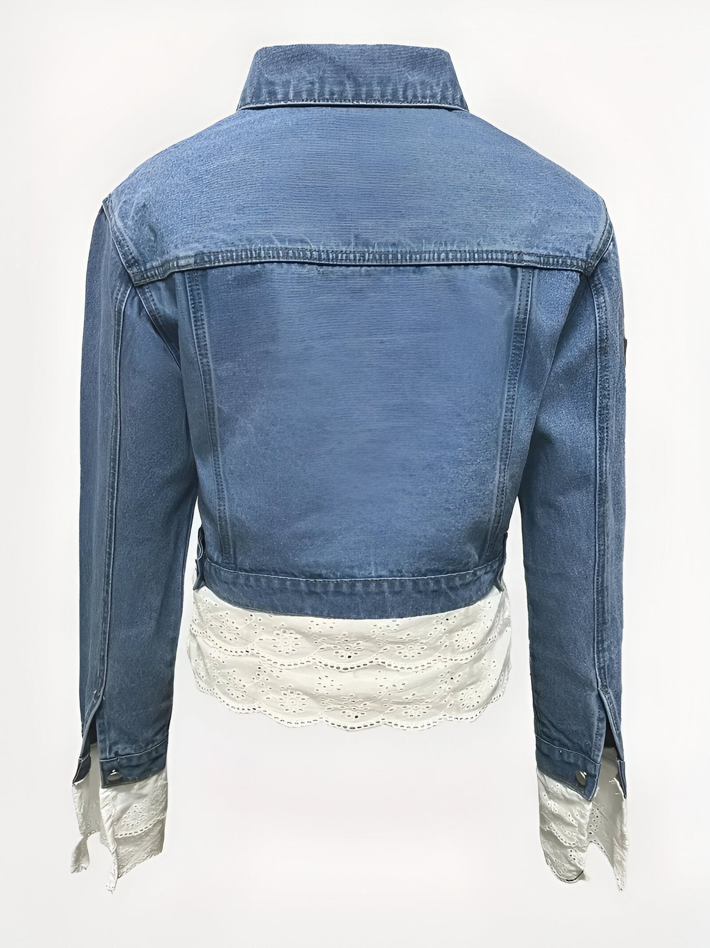 Kvinna Kort Denimjacka Chic Högkvalitativ Denim-3