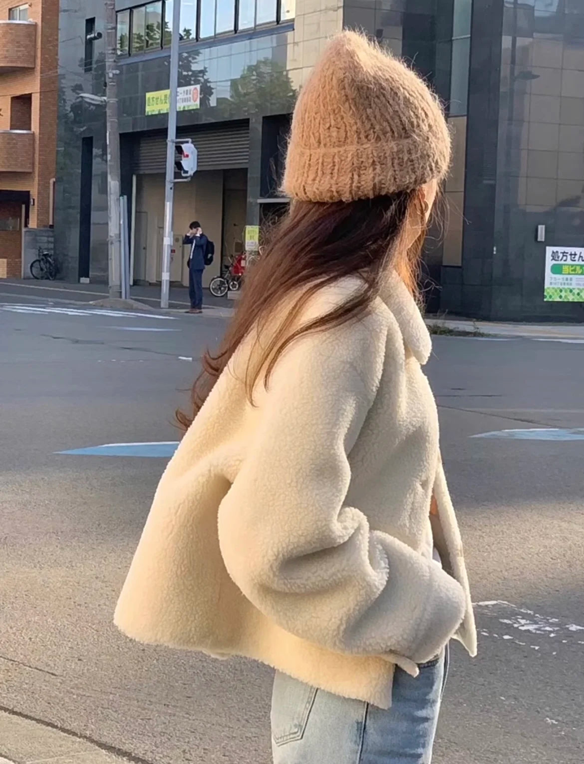 Lång Vinterrock Dam Elegant Polyester och Bomull-3