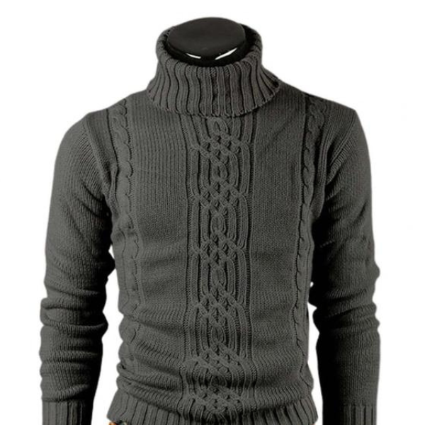 Variant image for Stickad Dam Tröja Turtleneck med Flätmönster i Akryl-13