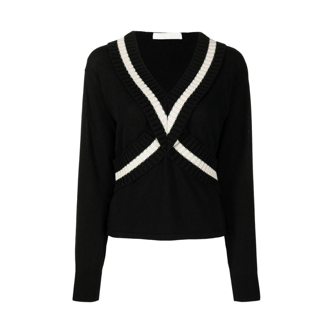 Variant image for Dam Tröja V-ringad 100% Bomull Trendig Kvalitet-2