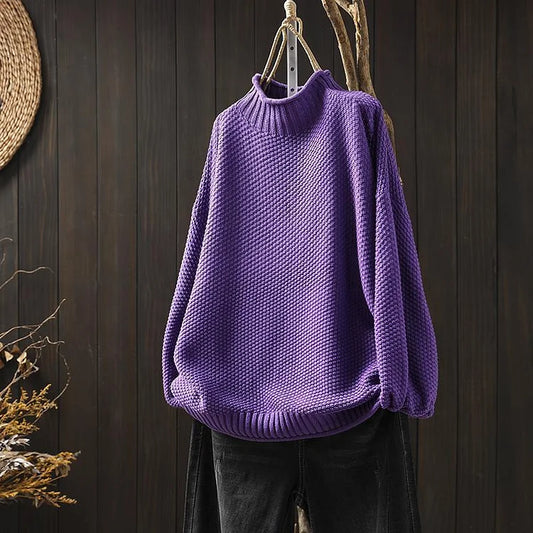 Dam Rullkrage Tröja LĂ„ngĂ€rmad i Akrylpolyester â MĂ„ngsidig och BekvĂ€m för Kyliga Dagar, Flera FĂ€rger 1