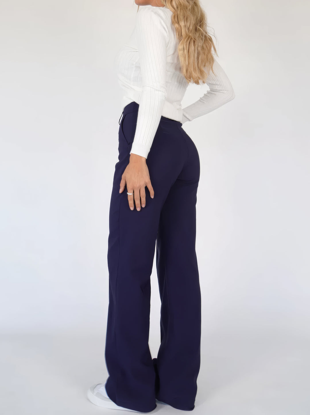 Kvinnors Vardagsbyxor Elastisk Polyester-6