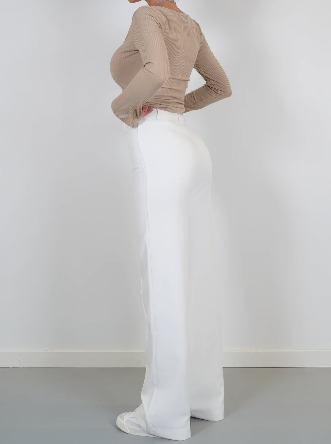 Kvinnors Vardagsbyxor Elastisk Polyester-3