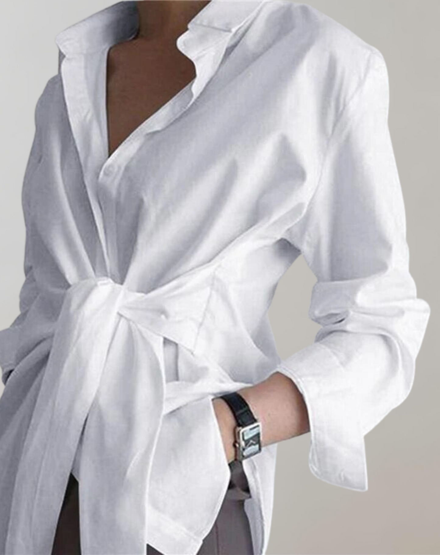 Variant image for Dam Blus Långärmad Klassisk Stil Mjuk Material-2