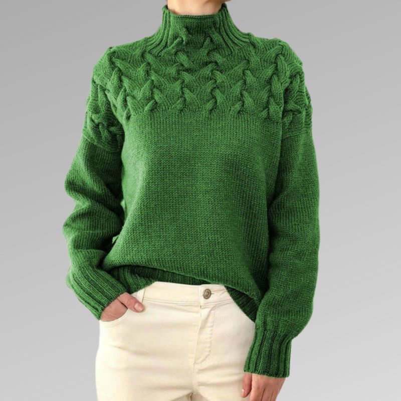 Dam Turtleneck Tröja Mjuk Akrylblandning Varm och Bekväm-5