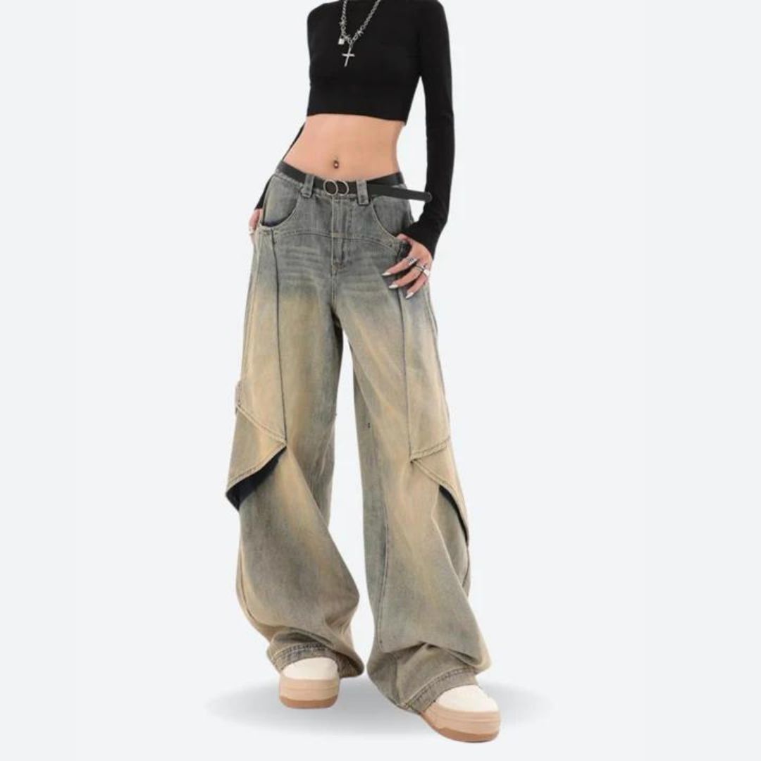 Variant image for Dam Baggy Jeans Flerskiktad Bomull-5