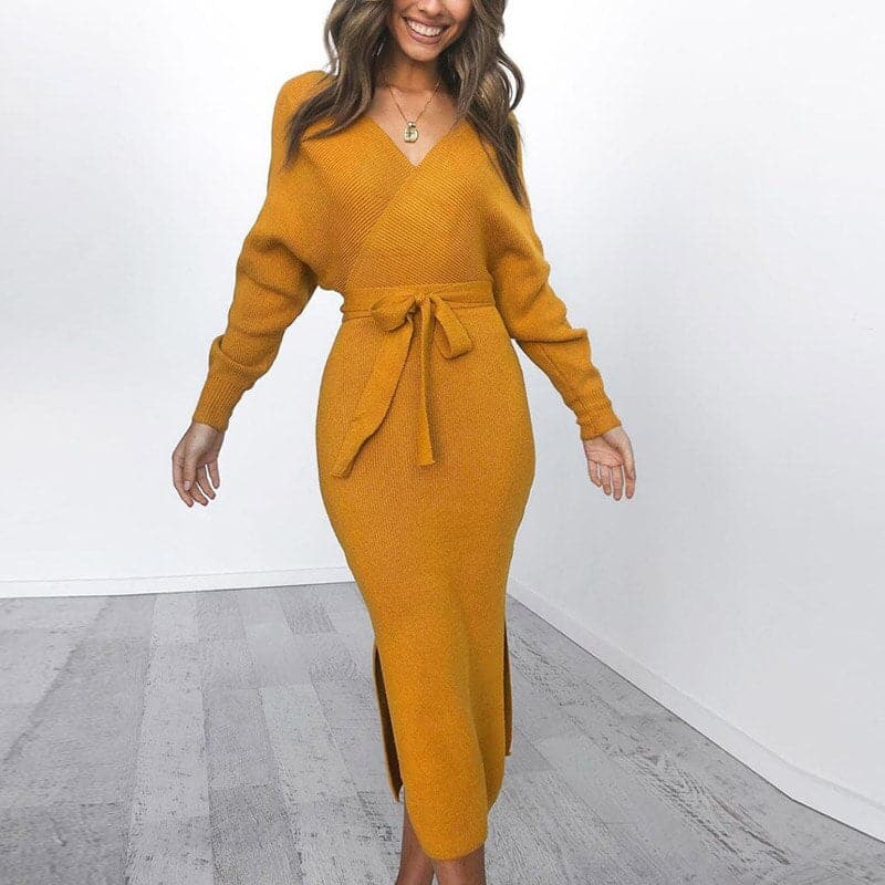 Fina Dam Klänningar Wrap Klänning Lätt Material Elegant Stil-2