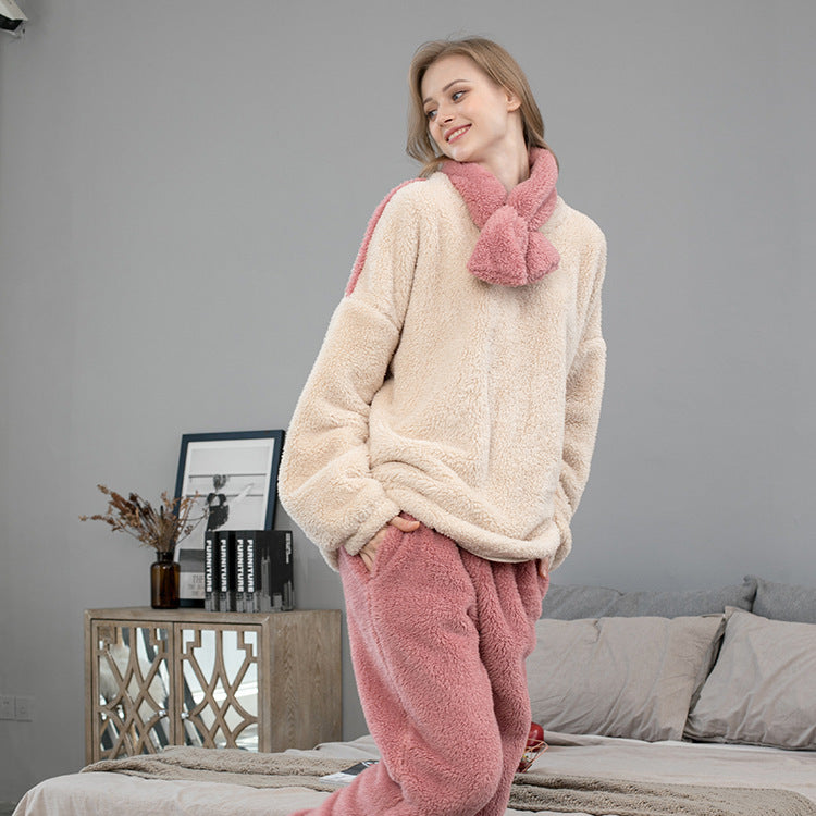 Dam Pyjamasuppsättning Fluffig Polyester Avslappnad 4