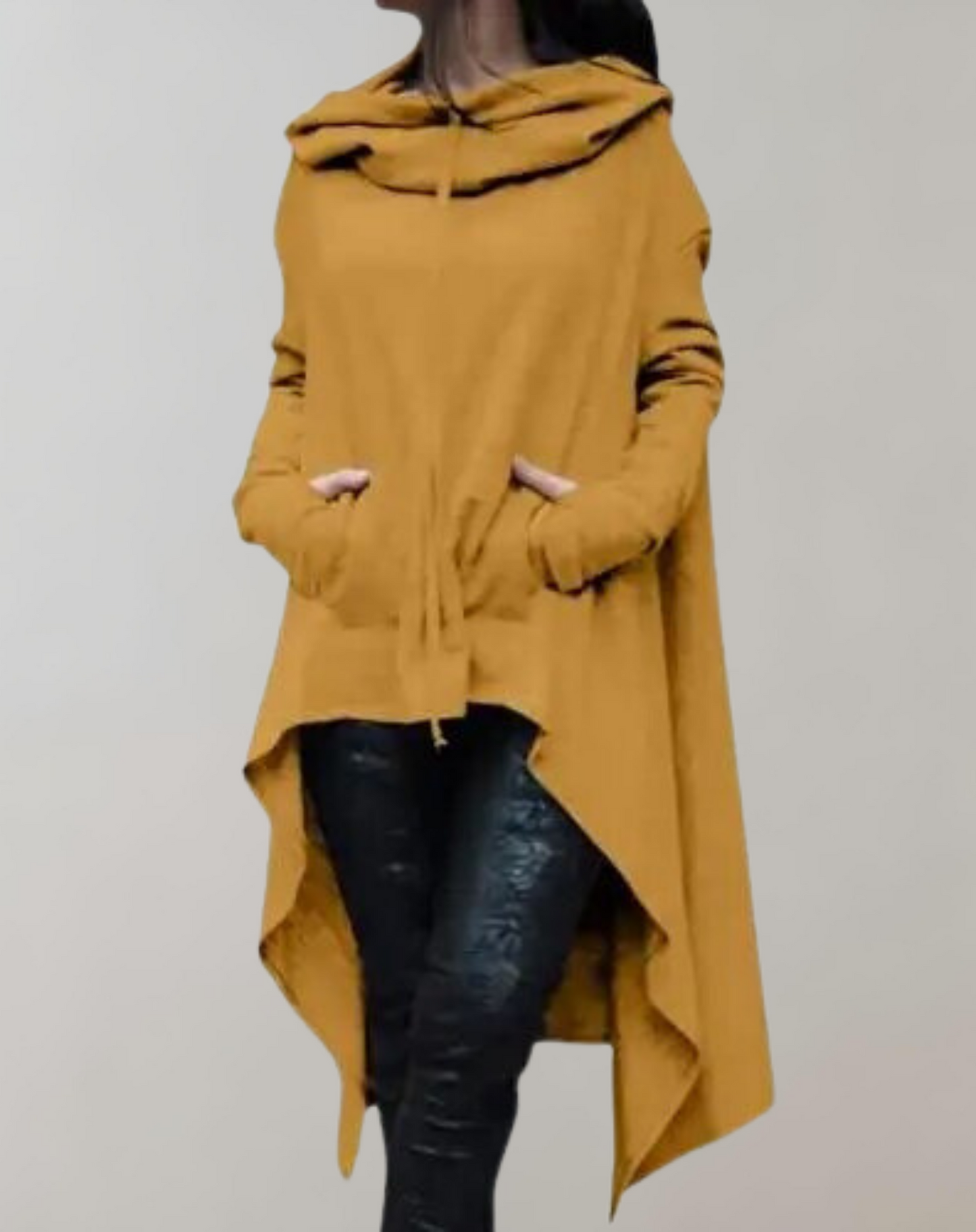 Dam Lång Vinterjacka Trendig Polyester med Justering i Midjan 2
