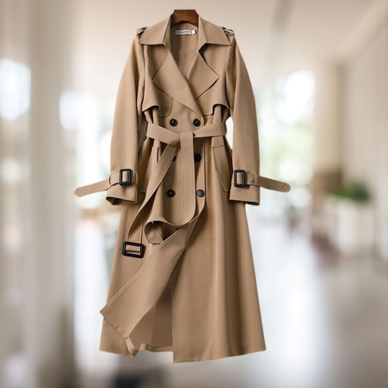 Dam Trench Coat Elegant Högkvalitativt Tyg-6