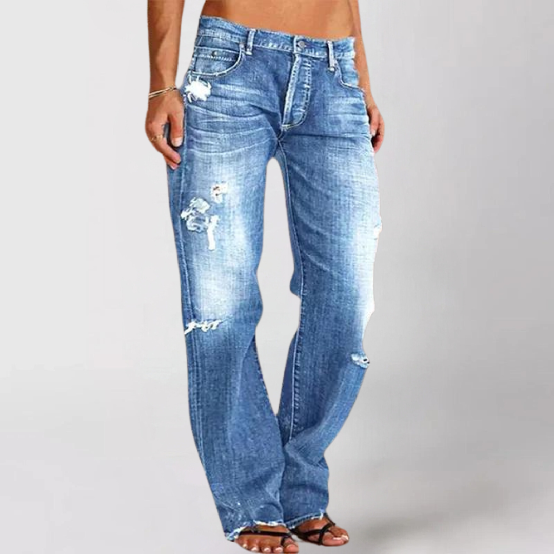 Dam Jeans Med Hög Midja Och Bred Ben – Högkvalitativ Denim För Trendig Look 7