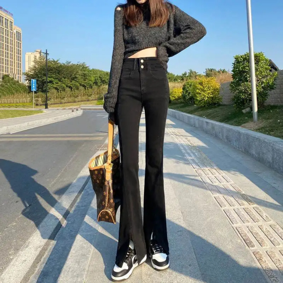 Dam Jeans Hög Midja Stretch Skinny Passform-4