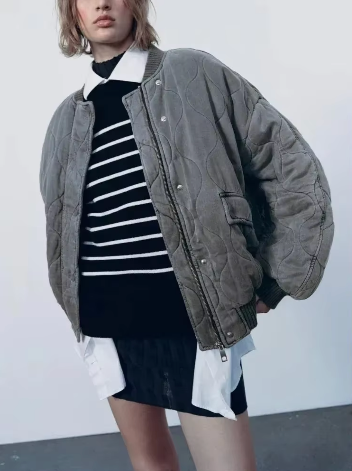 Dam Bomullsjacka Rund Hals Vintage Stil 2