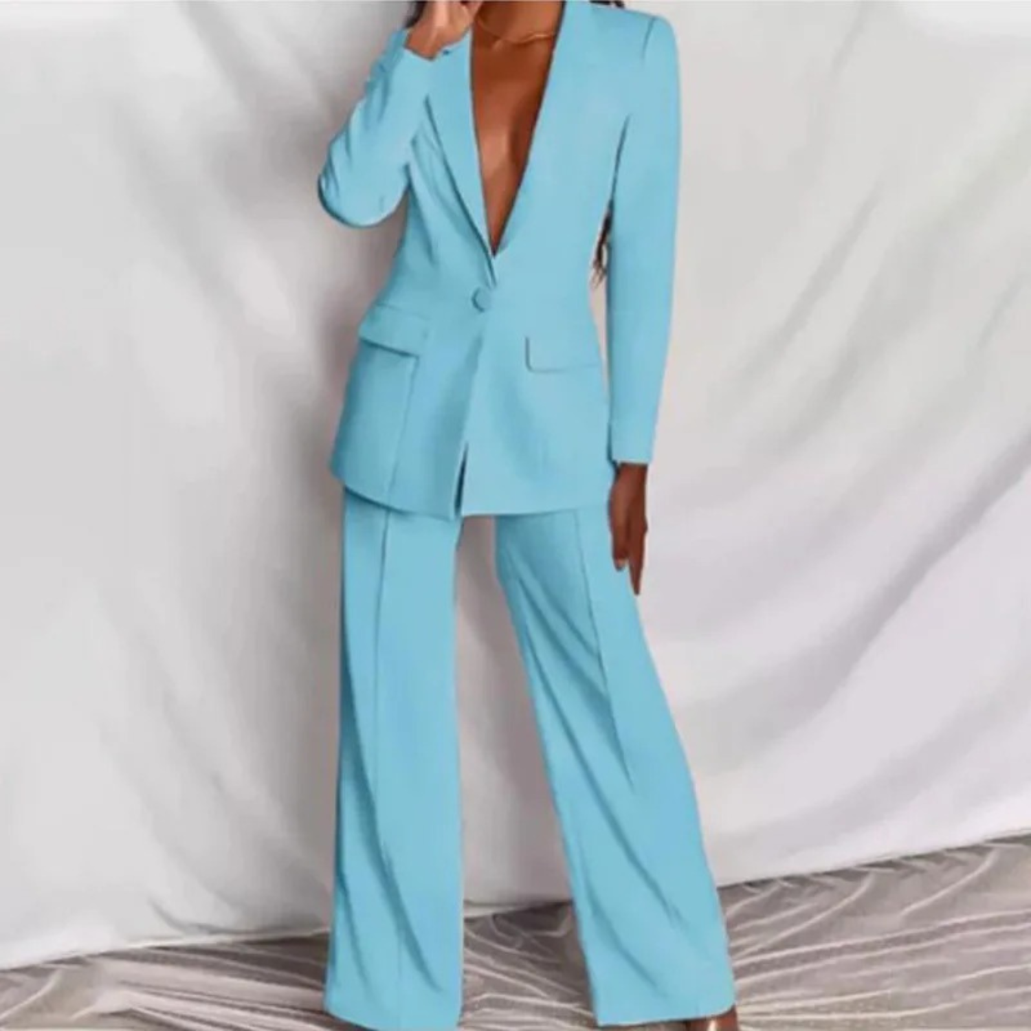 Variant image for Dam Blazer Set Skräddarsydd Stil Polyester-7