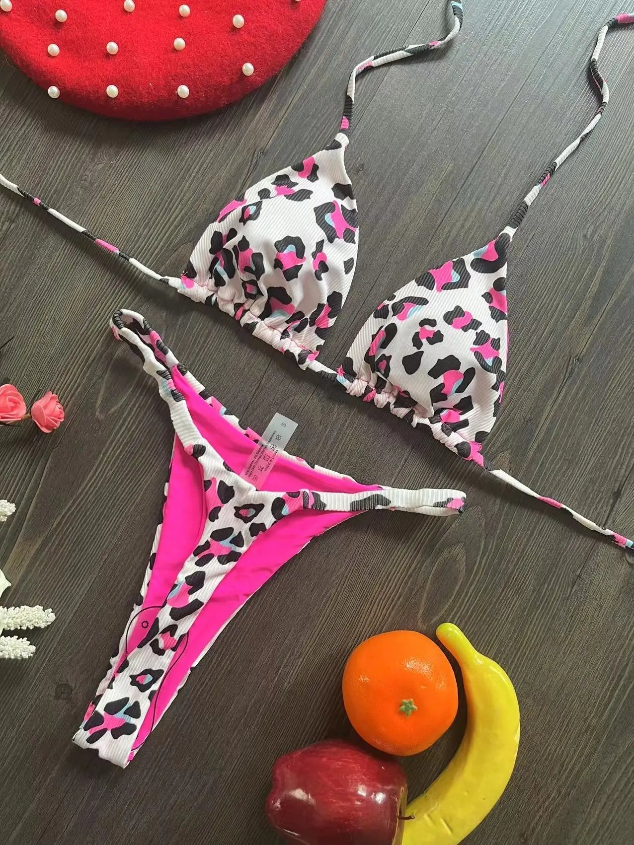 Dam Bikini Set Trendig Design Polyester-3