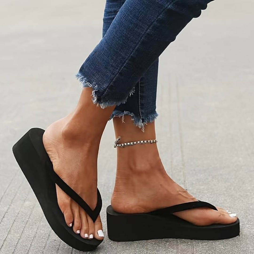 Kvinnors Kilförsäljning Flip-Flops Bekväm Syntetisk Plattformsandal-2
