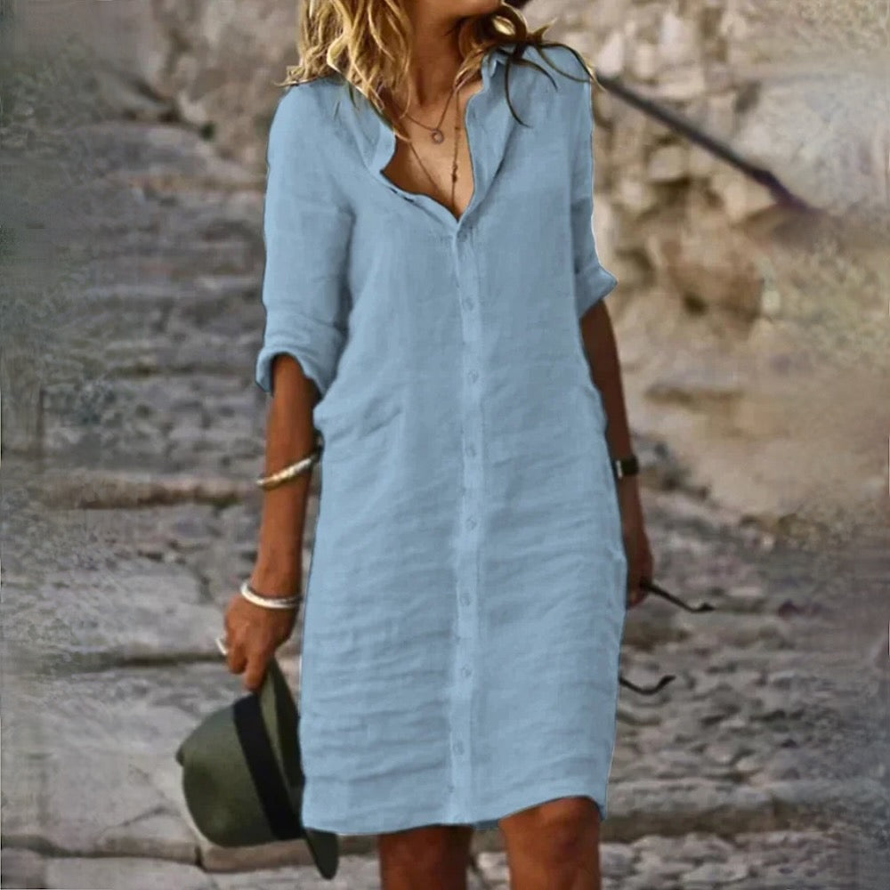 Fina Dam Klänningar Casual Lätt Material Elegant Design-3