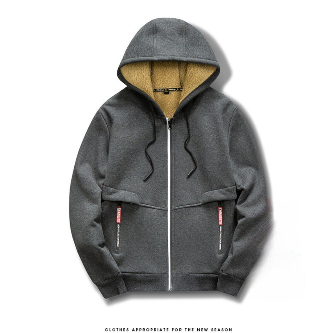 Mäns Vinterjacka med Huva och Fleecefoder – Slitstarkt Material för Kalla Vinterförhållanden 3