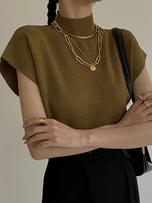 Kvinnor Kortärmad Polo-Skjorta Mjuk Tyg-5