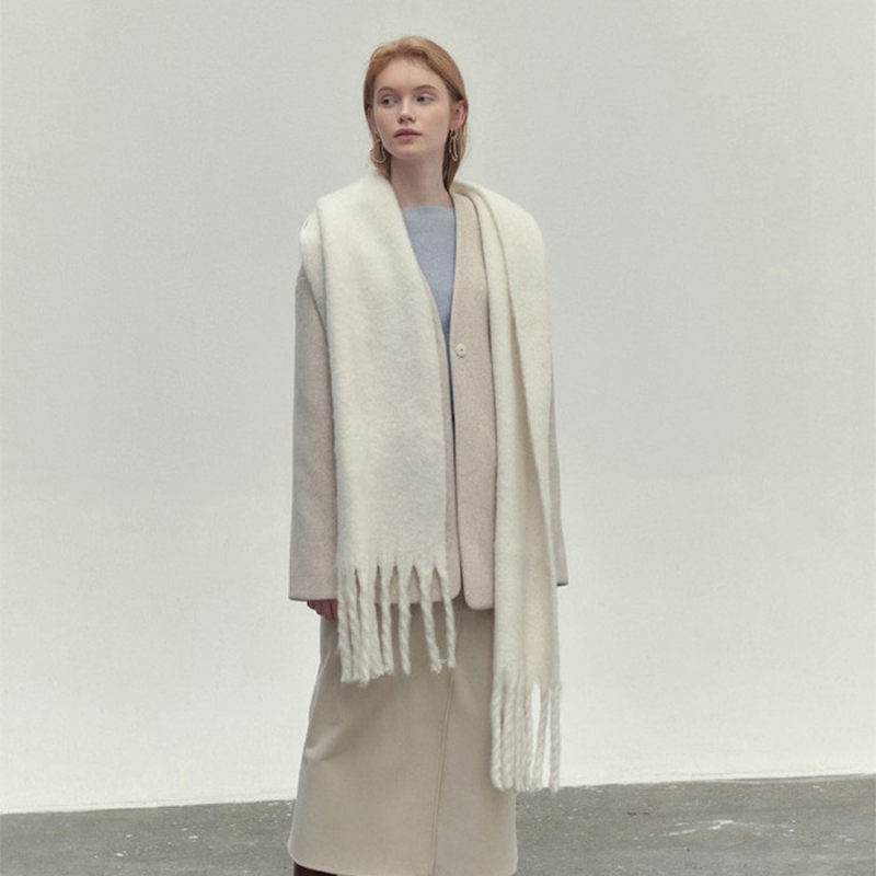 Dam Scarf Vinter Wrap Ull Klassisk Design Mjuk och Hållbar-3