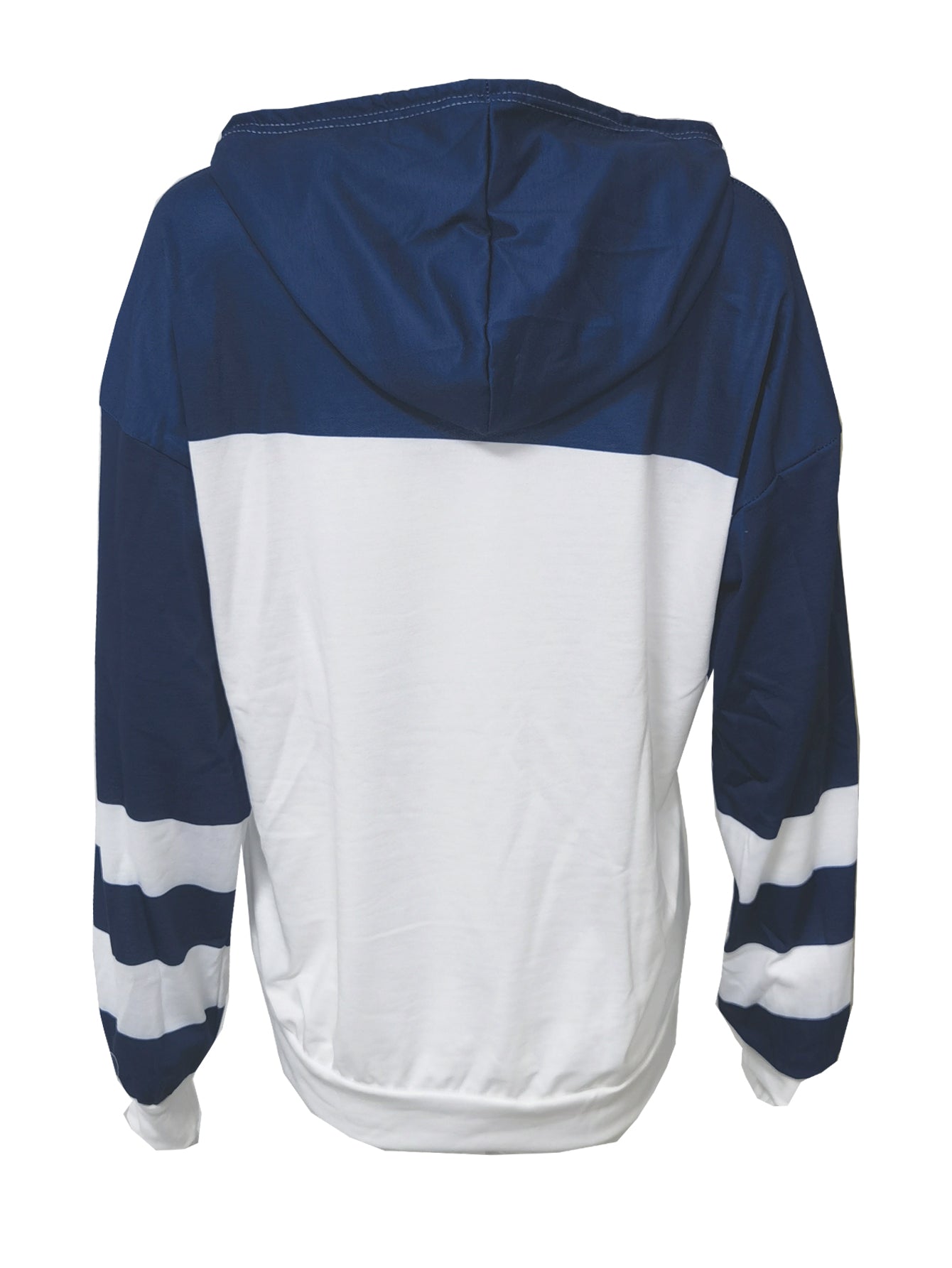 Lång Hoodie Dam Färgblock Löst Snitt Polyester-3