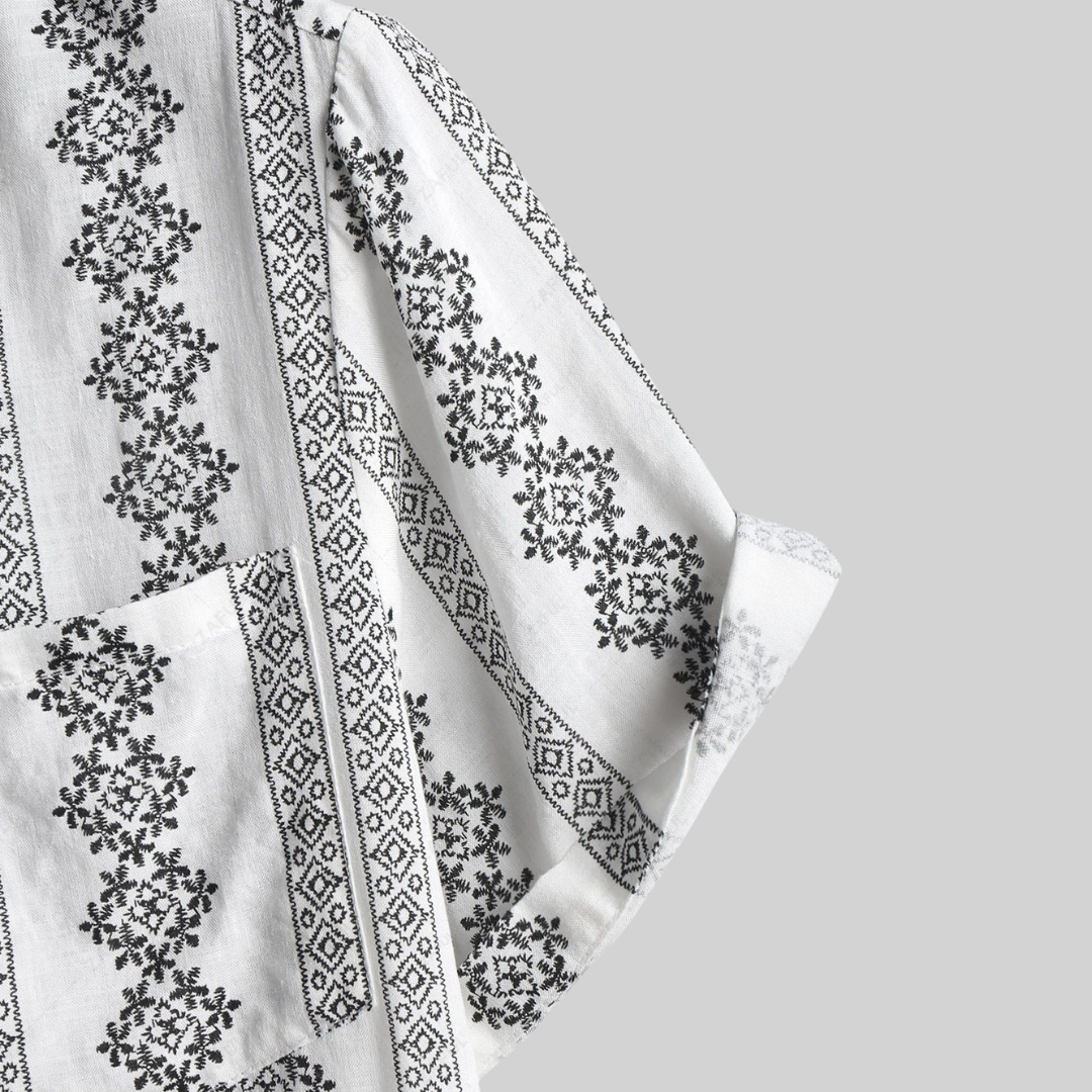 Herrskjorta Modern Bomull med Framficka Stylish Comfort-2