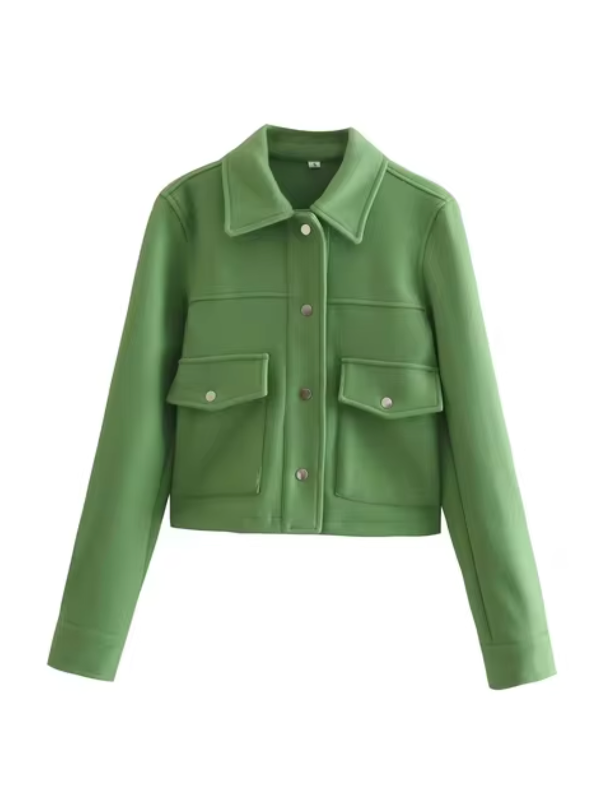 Damjacka Knappstängning Framfickor Högkvalitativt Tyg-2